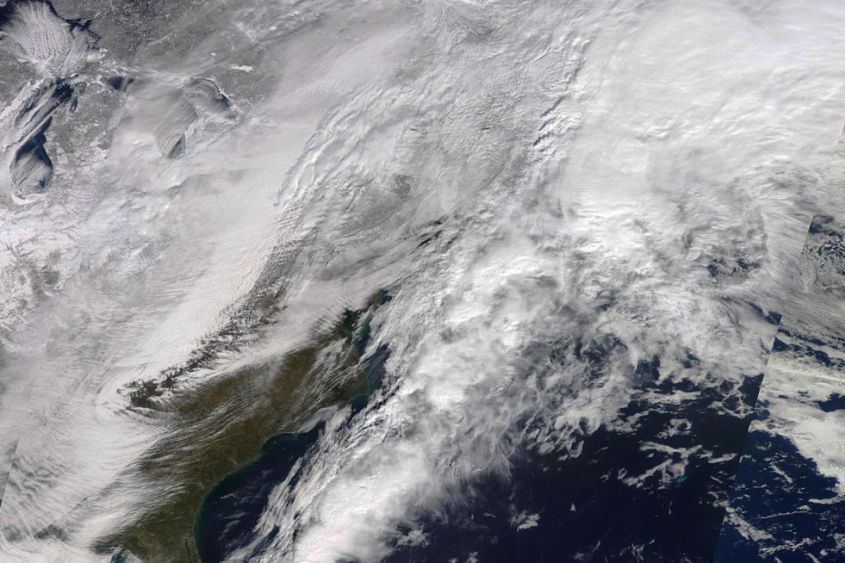 Satellite image of February 2021 Winter Storm Uri.