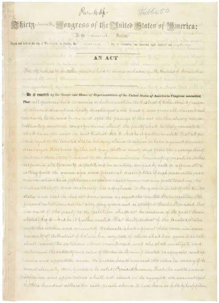 DC Emancipation Act of April 16, 1862