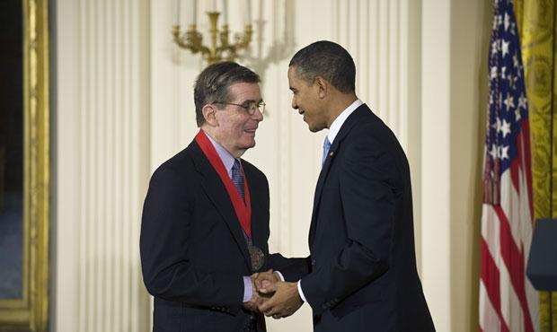 photo: President Obama awards National Humanities Medal to Stephen Ambrose