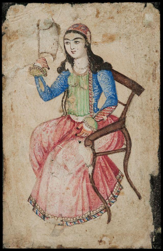 Watercolor portrait of an unknown woman
