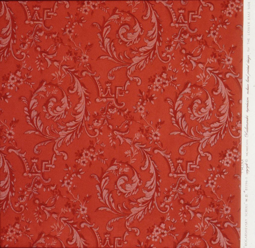 photograph of orange antique wallpaper