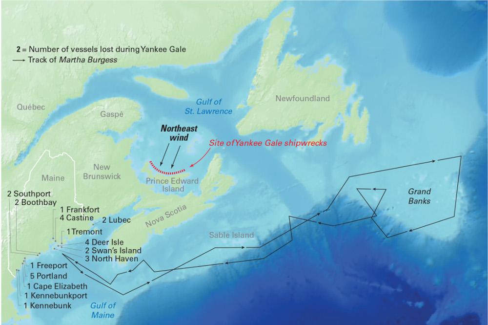 Plate 33 - Track of the Martha Burgess and Location of the “Yankee Gale”