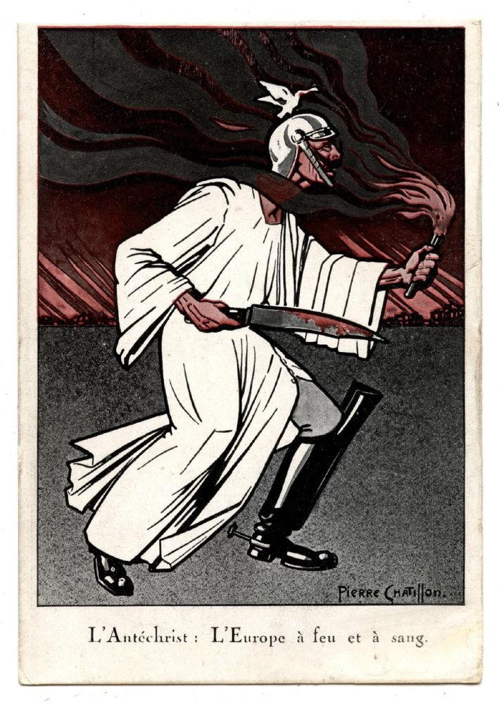 Postcard with illustration of Kaiser Wilhelm as the Antichrist