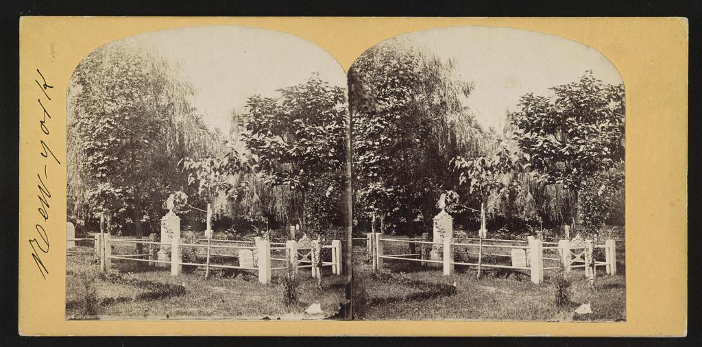 A stereograph of Greenwood Cemetery, New York.