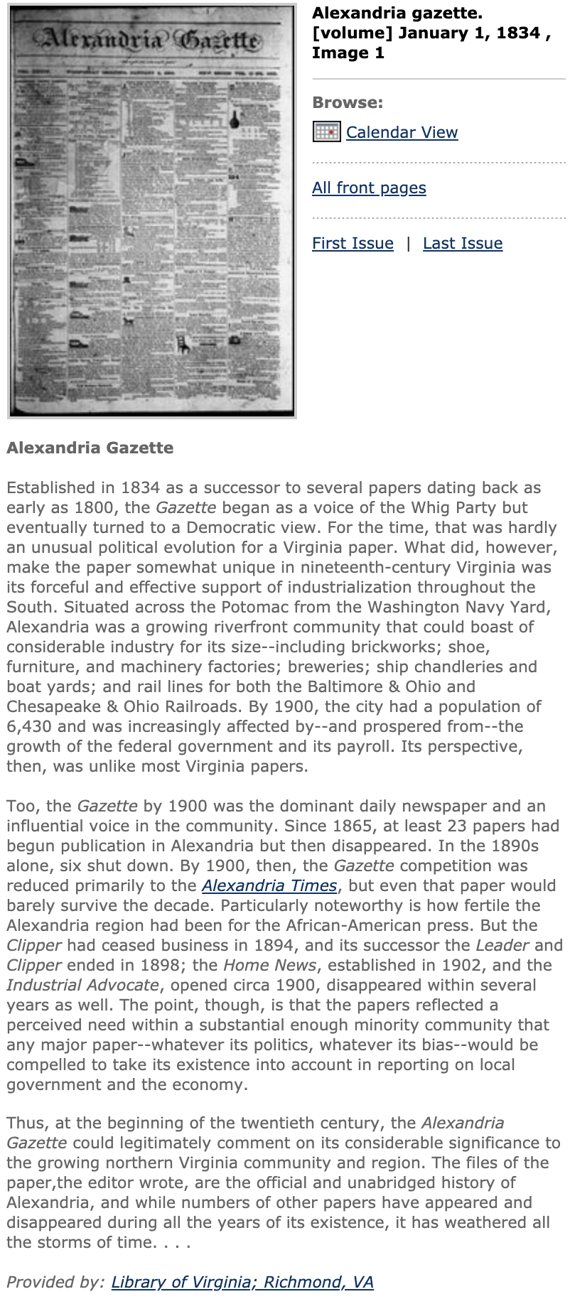 Alexandria Gazette