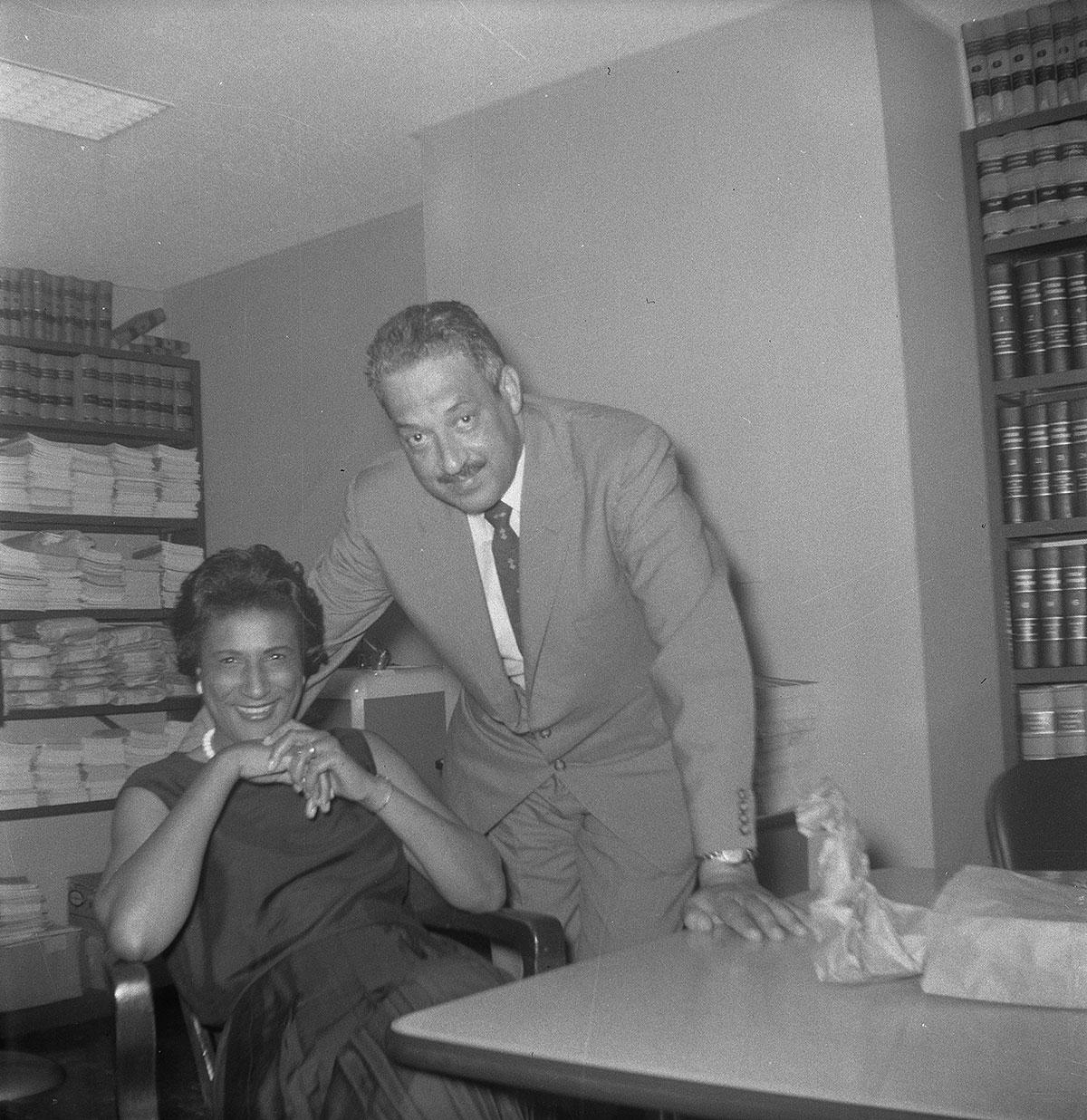 Constance Baker Motley and future Supreme Court justice Thurgood Marshall