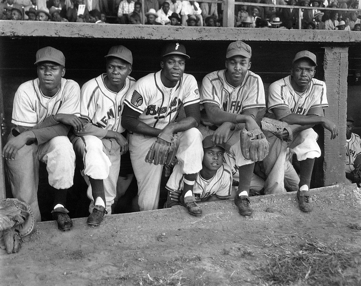 The Negro Leagues: Memphis Red Sox and unidentified players, Martin’s Stadium, ca. 1950. 