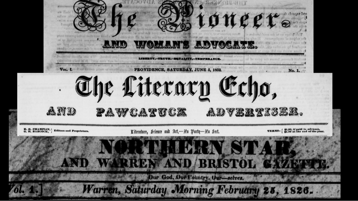 A number of nineteenth-century newspaper titles are also included in the first batch of newspapers from Rhode Island.