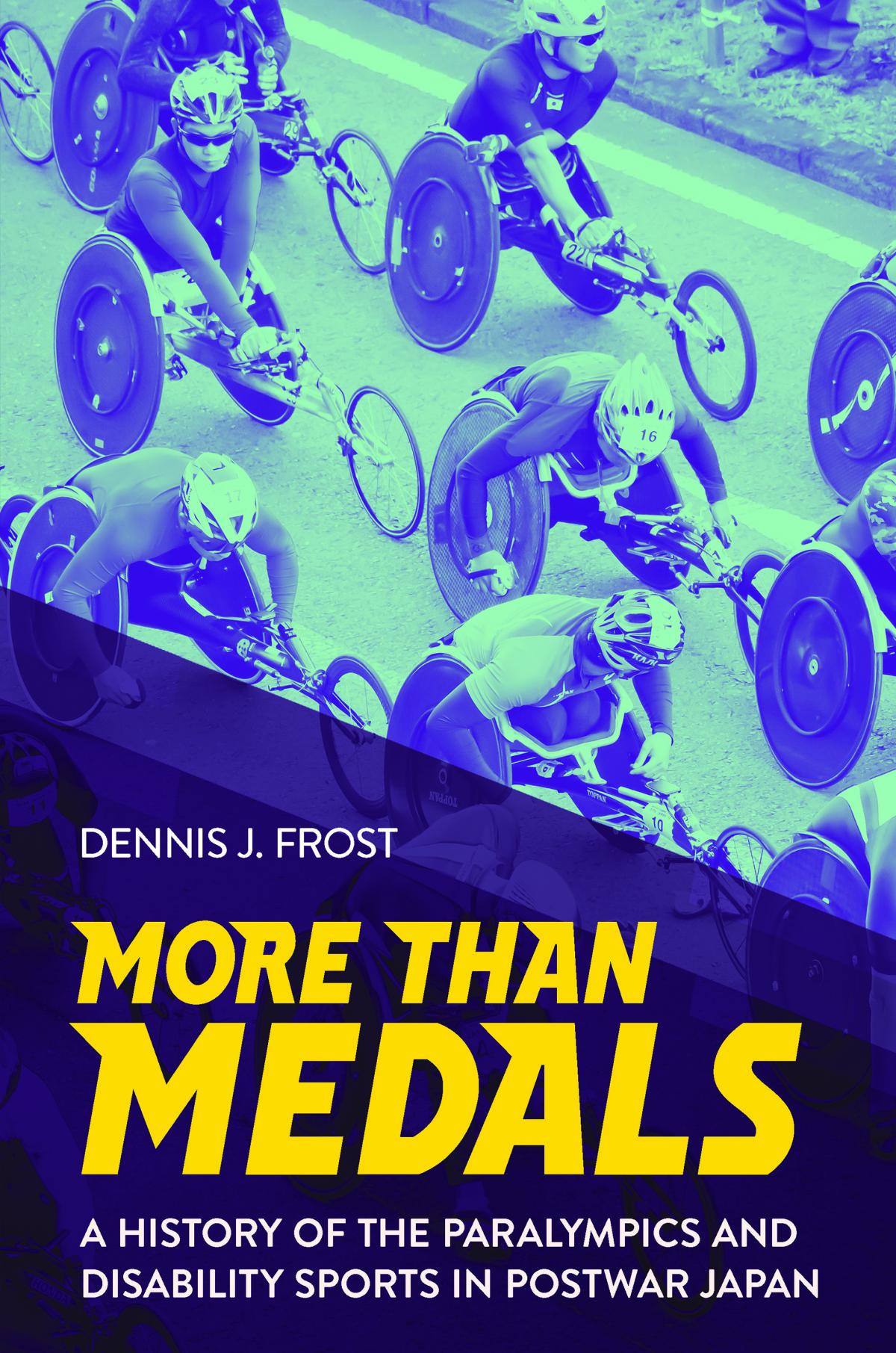 book cover shows wheelchair race