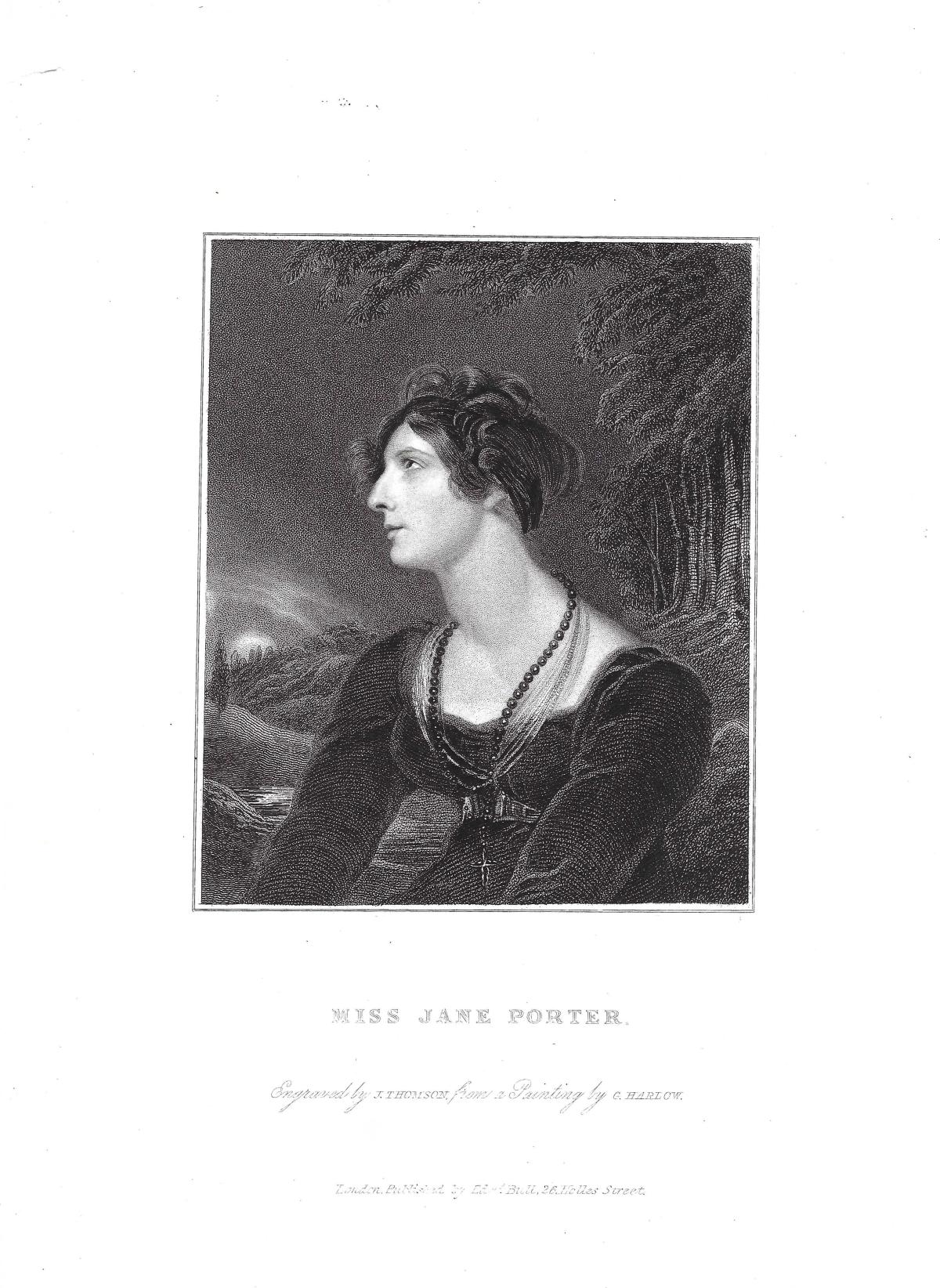 black and white drawing of young woman looking pensive