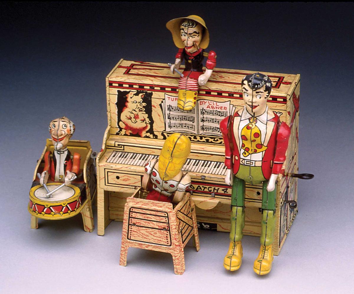 tin colorful mechanized toy of the Dogpatch Band