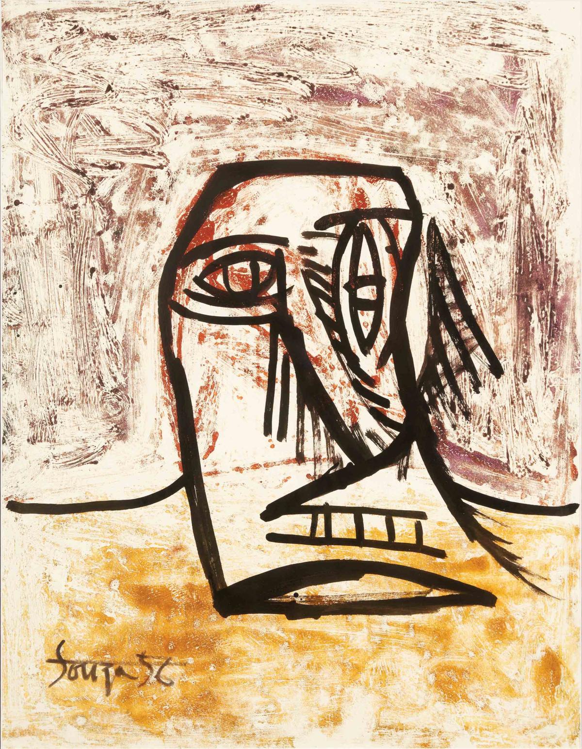 primitive painting of a human face
