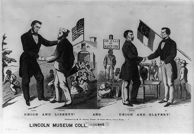 “Union and liberty! And union and slavery!” by Martin W. Sibert (1864).