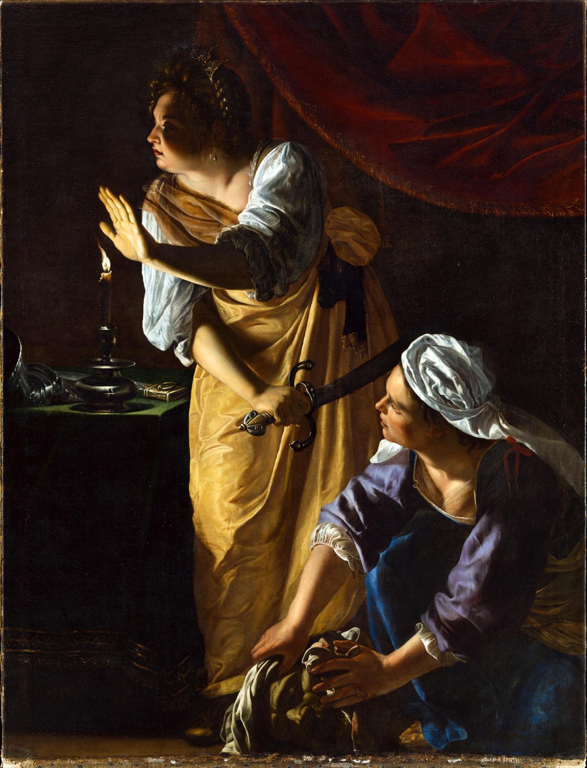 Judith and her maid clearing away the evidence of murder