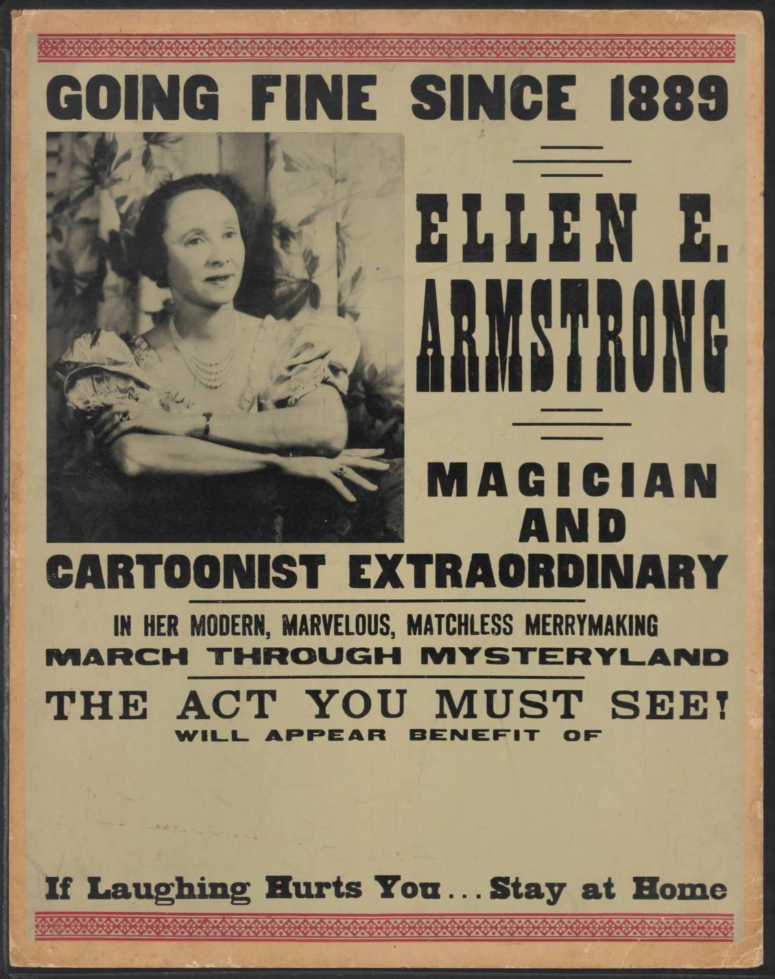 Going Fine Since 1889: Ellen Armstrong Performance Flyer