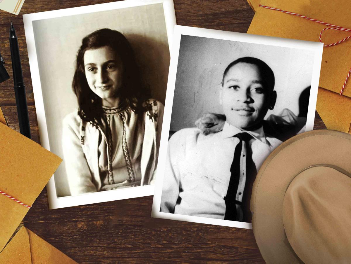 archival portraits of Anne Frank and Emmett Till