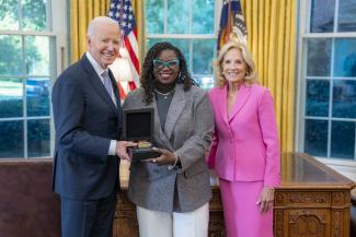 President Biden and Dr. Jill Biden with Tiffany Sturdivant, Executive Director of Appalshop