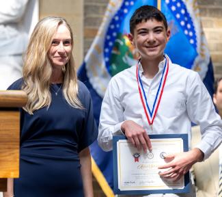 student aidan American Heroes Student Art Contest winner