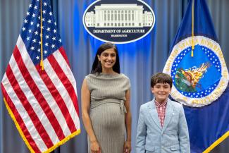 Usha Vance at American Heroes Student Art Contest award ceremony