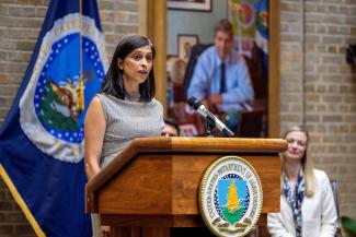 Second Lady Usha Vance American Heroes Student Art Contest award ceremony