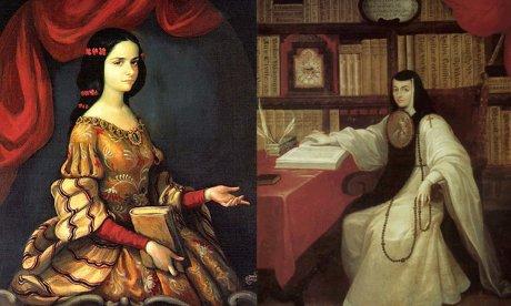 Portraits of Sor Juana Ines de la Cruz as a lady-in-waiting and as a nun.