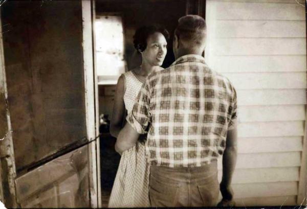 Robert and Mildred Loving, black and white photo