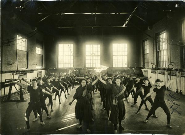 Synchronized exercise performance at the Hebrew Orphan Asylum, Baltimore