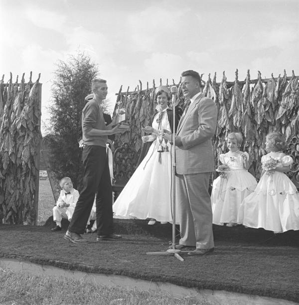 The crowing of Queen Nicotina at the Charles County Fair, circa 1955.