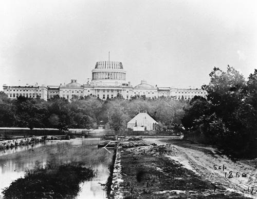 The U.S. Capitol under construction, 1860.