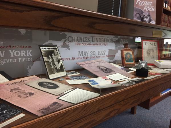 A display case at the Swenson Swedish Immigration Research Center 