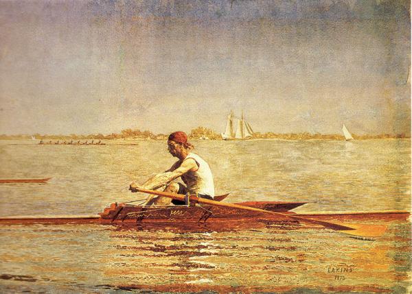 Thomas Eakins' painting of rower on the water