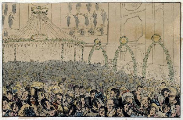 A theatre audience, 19th century - Victoria and Albert Museum, London.