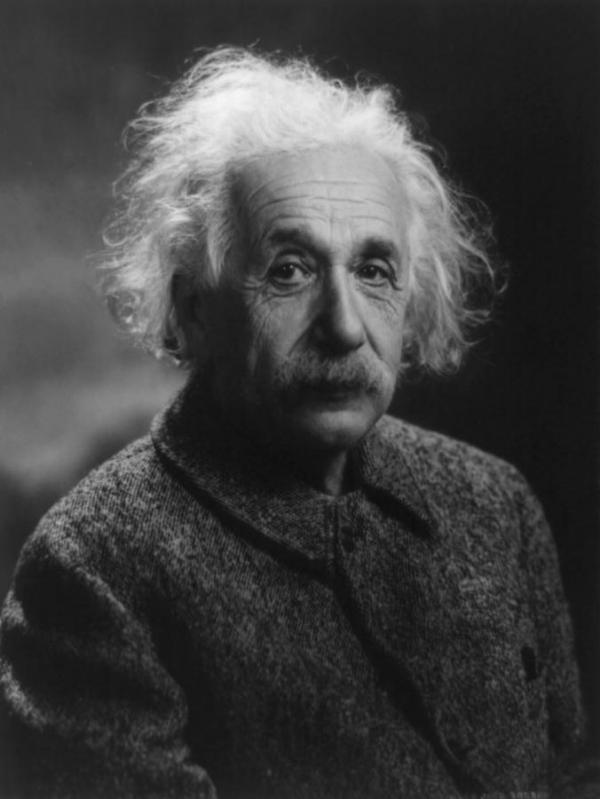 Albert Einstein, photo, black and white,1947