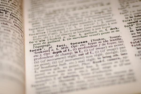 Dictionary definition of the word "focus."