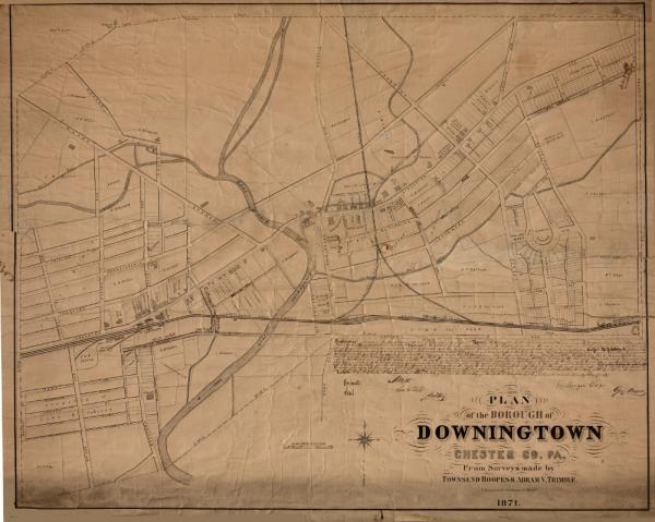 1871 plan of the borough of Downingtown