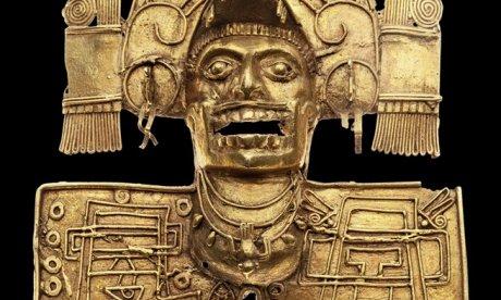 image of gold Aztec artefact: Pectoral with Calendrical Notations