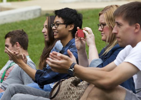 group of students outside