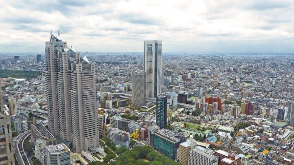 Shinjuku Park Tower, NTT East, and Tokyo Opera City, view from the Tokyo Metropolitan Government Building No.1