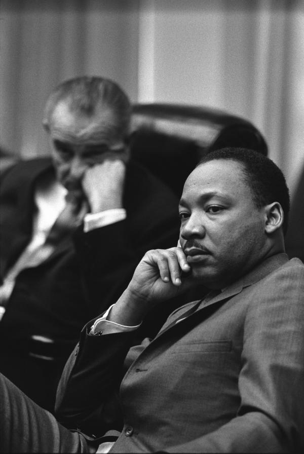 Dr. Martin Luther King, Jr with President Lyndon Johnson in 1966