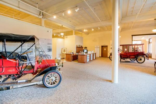 Buick displayed in the lobby of a museum