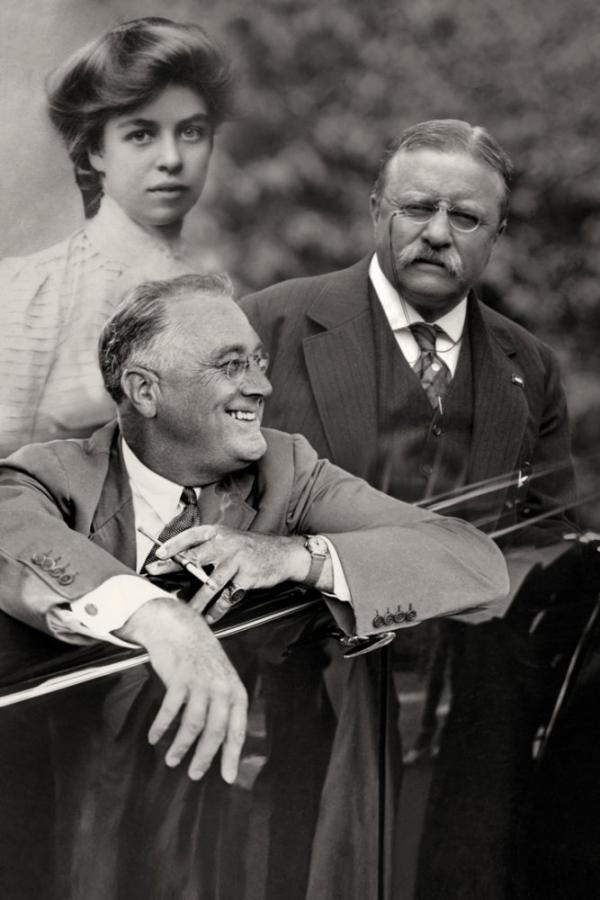 Composite of Eleanor Roosevelt, Franklin D. Roosevelt, and Teddy Roosevelt