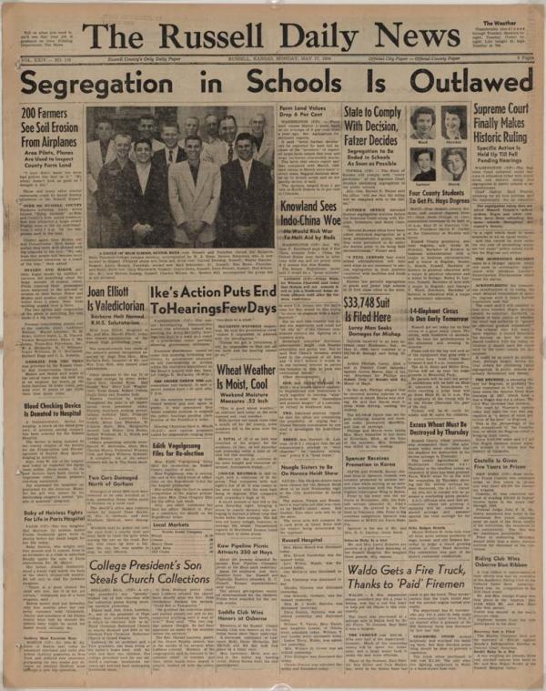 "Segregation in Schools is Outlawed," The Russell Daily News, May 17, 1954