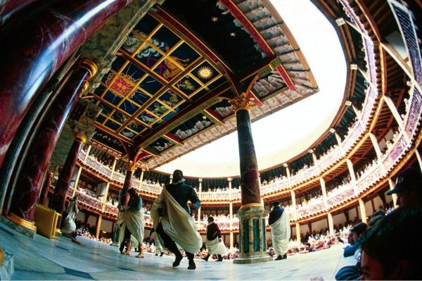 A performance of Julius Caesar at the Globe Theatre, 1999. 