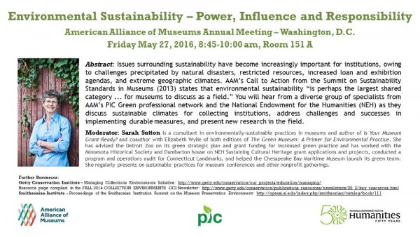 Session Announcement for Environmental Sustainability 