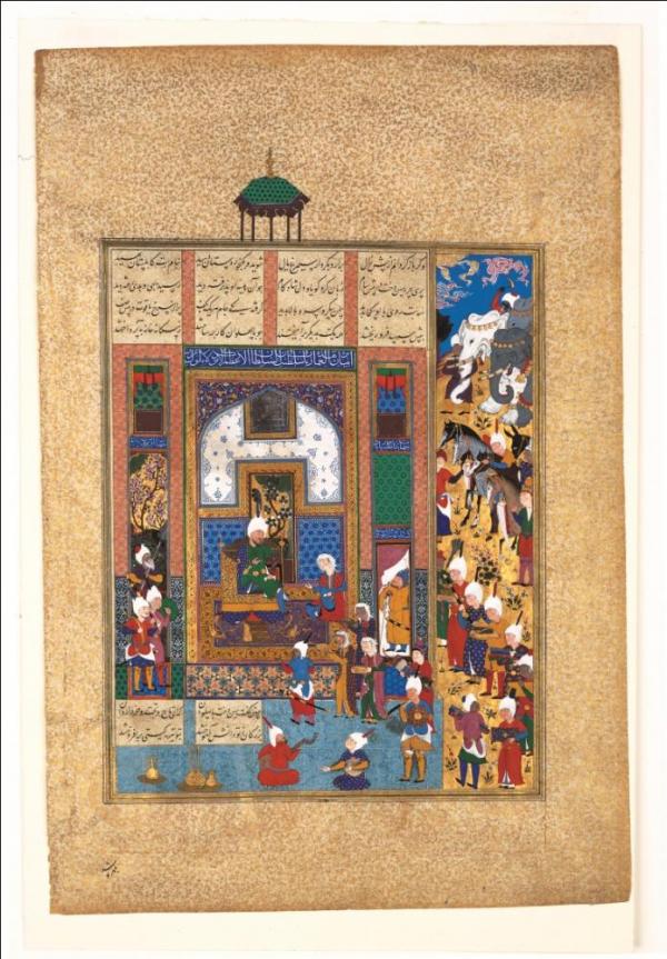 a 16th century image of a gift being given to a sultan