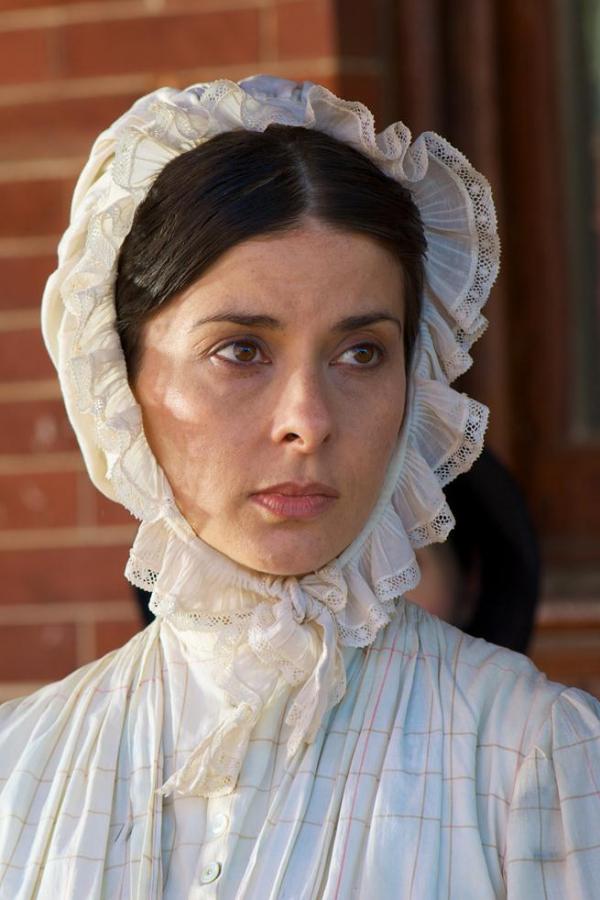 Jeanine Serralles as Angelina Grimké, a prominent Southern abolitionist.