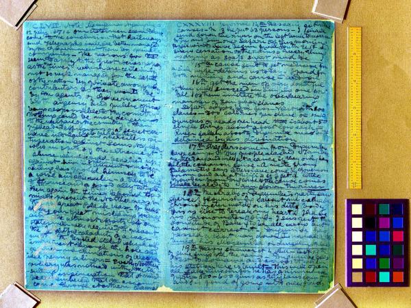  Livingstone, The 1871 Field Diary, examined with spectral imaging.