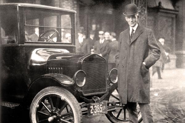 Henry Ford with Ford Model T, Buffalo, New York, 1921.