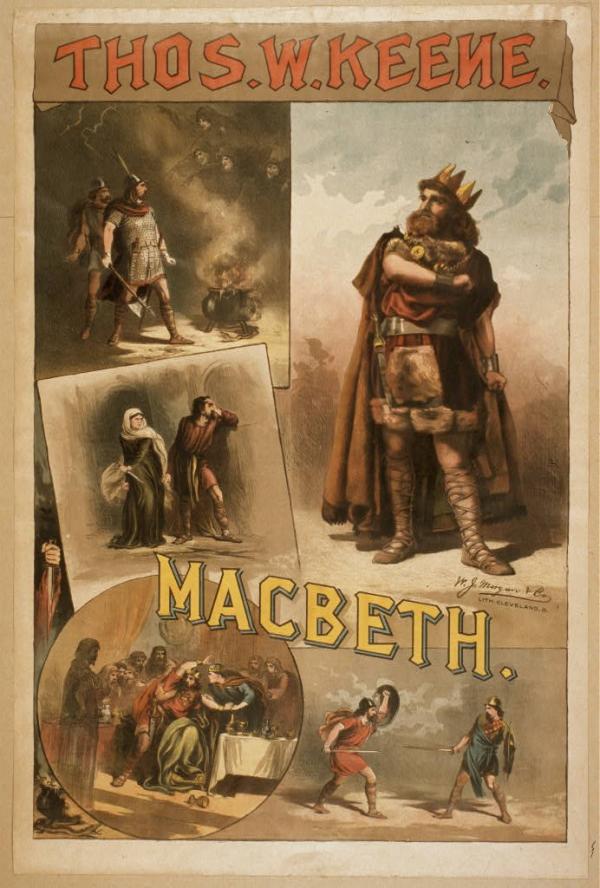 Poster depicting actor Thomas W. Keene’s performance of Macbeth