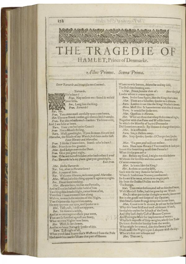 The title page of Hamlet